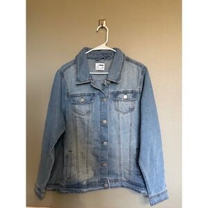 Ci Sono Denim Collection Light Blue Trucker Jean Jacket Womens Plus Size 2X